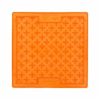Orange square silicone dog lickmat with cross pattern, LickiMat Classic Buddy