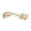 Cream cotton rope dog toy with knotted ends, Great & Small