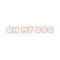 Fur Elise pink bubble-letter 'Oh My Dog' sticker