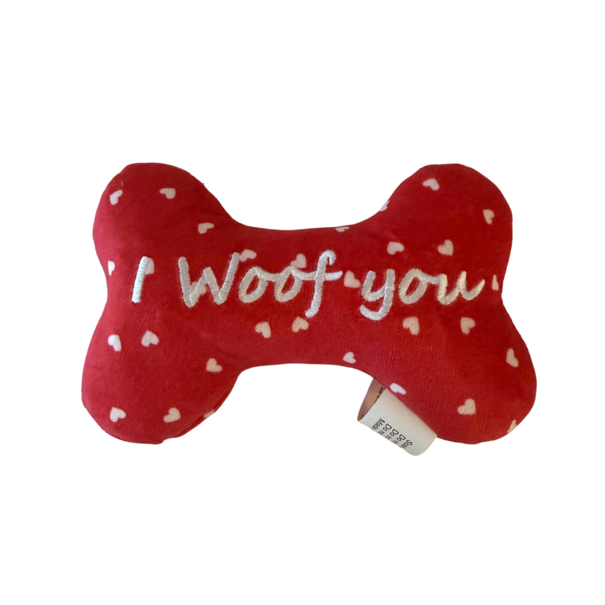 Plush 'I Woof You' Dog Toy