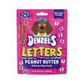 Pink Denzel's Letters bite-size dog treats pouch, peanut butter and banana