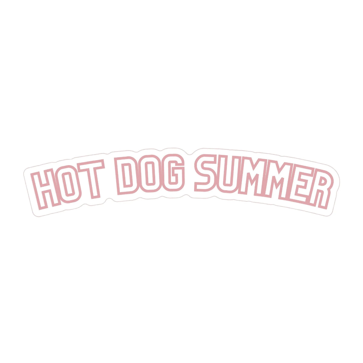 White vinyl sticker with pink outlined 'Hot Dog Summer' text, Fur Elise
