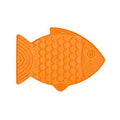 Orange fish-shaped silicone cat lickmat, LickiMat Classic Felix