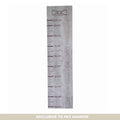 Wooden puppy growth chart ruler with bow tie logo and 'You are loved beyond measure' text, Pet Hamper