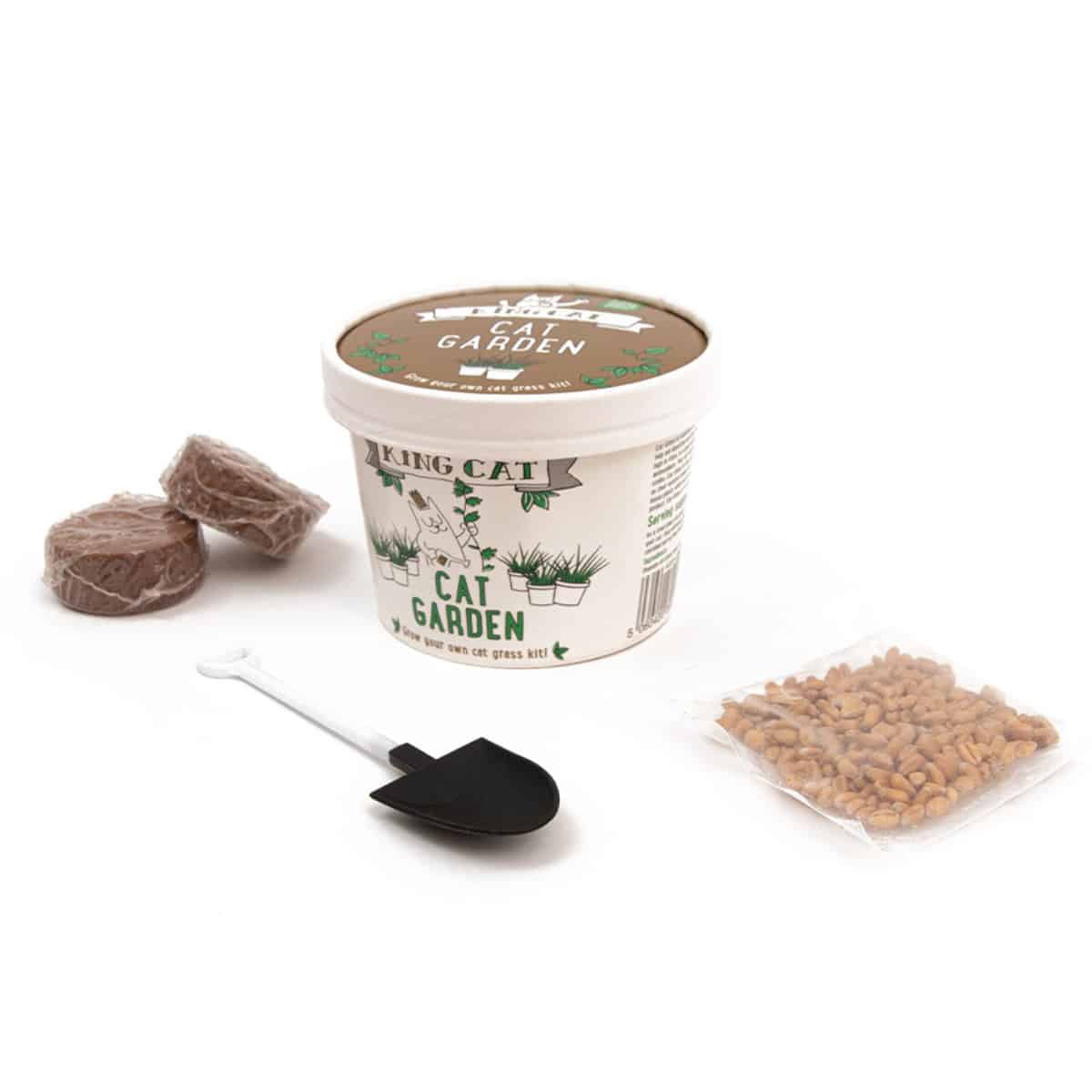 King Catnip Cat Garden grow-your-own kit with pot, soil discs, seeds and shovel