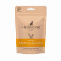 Tan Innocent Cat chicken and duck slices treats pouch with catnip