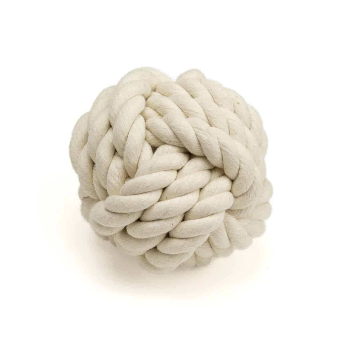 Cream cotton rope knot ball dog toy, Great & Small