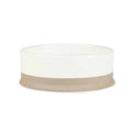 Cream and tan ceramic non-tip pet bowl with flared base, Scruffs Scandi