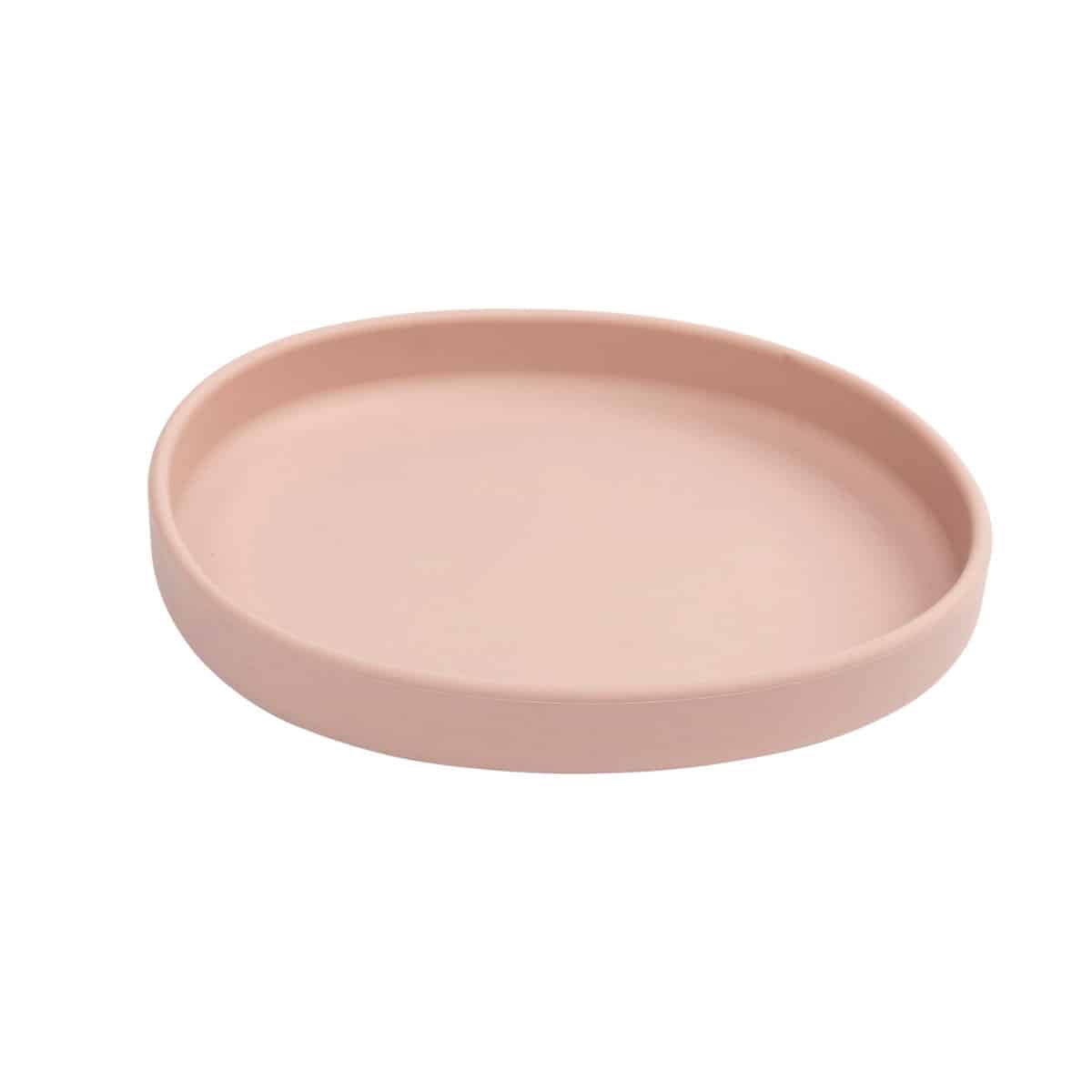Soft blush pink shallow silicone cat feeding saucer, Fuzzyard Life