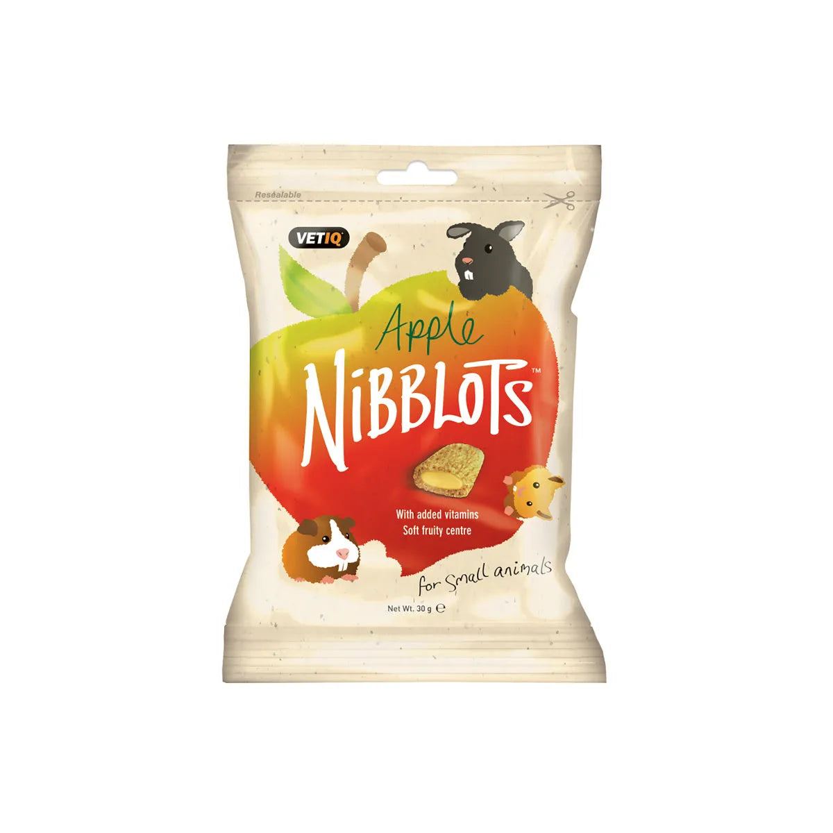 VetIQ Apple Nibblots small animal treats pouch