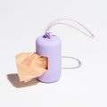 Lilac purple poop bag holder with clip and bag dispensing, Wild One