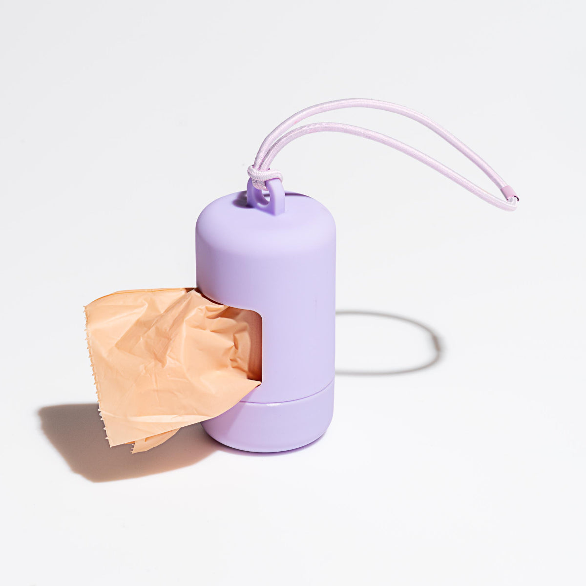 Lilac purple poop bag holder with clip and bag dispensing, Wild One
