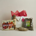 Post Office Rabbit Hamper with VetIQ Nibblots treats, willow sticks, dandelion leaf mix, grassy carrot toy and gift bag
