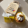 Grain-free dog cupcake treat with white icing and bone topper, Life Of Riley Pawty Pupcake