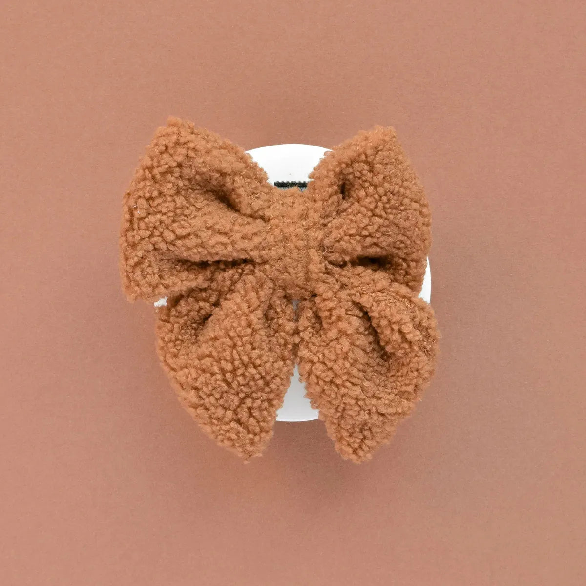 Brown teddy fleece sailor-style dog bow tie, Cocopup Paddington