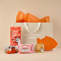 Sainsbury's Money Cat Hamper with Lily's Kitchen salmon treats and paté, pet wipes, mouse toy, fish lickmat and gift bag