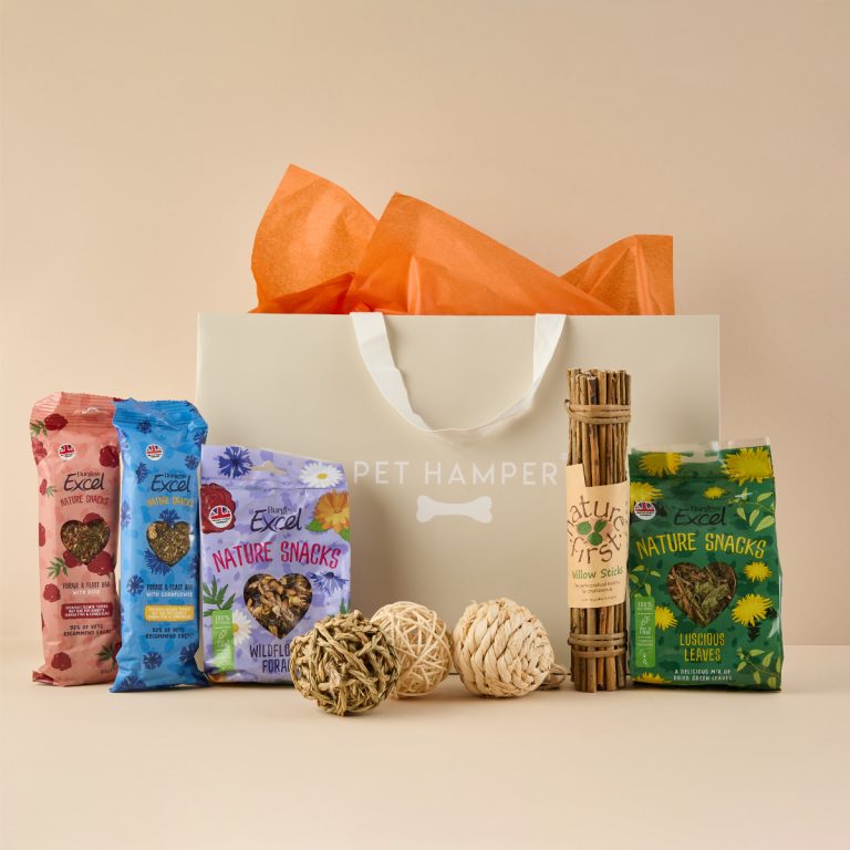 Sainsbury's Money Rabbit Hamper with Excel Nature Snacks treat packs, willow sticks, woven balls and gift bag