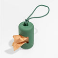 Wild One spruce green silicone poop bag carrier with bags